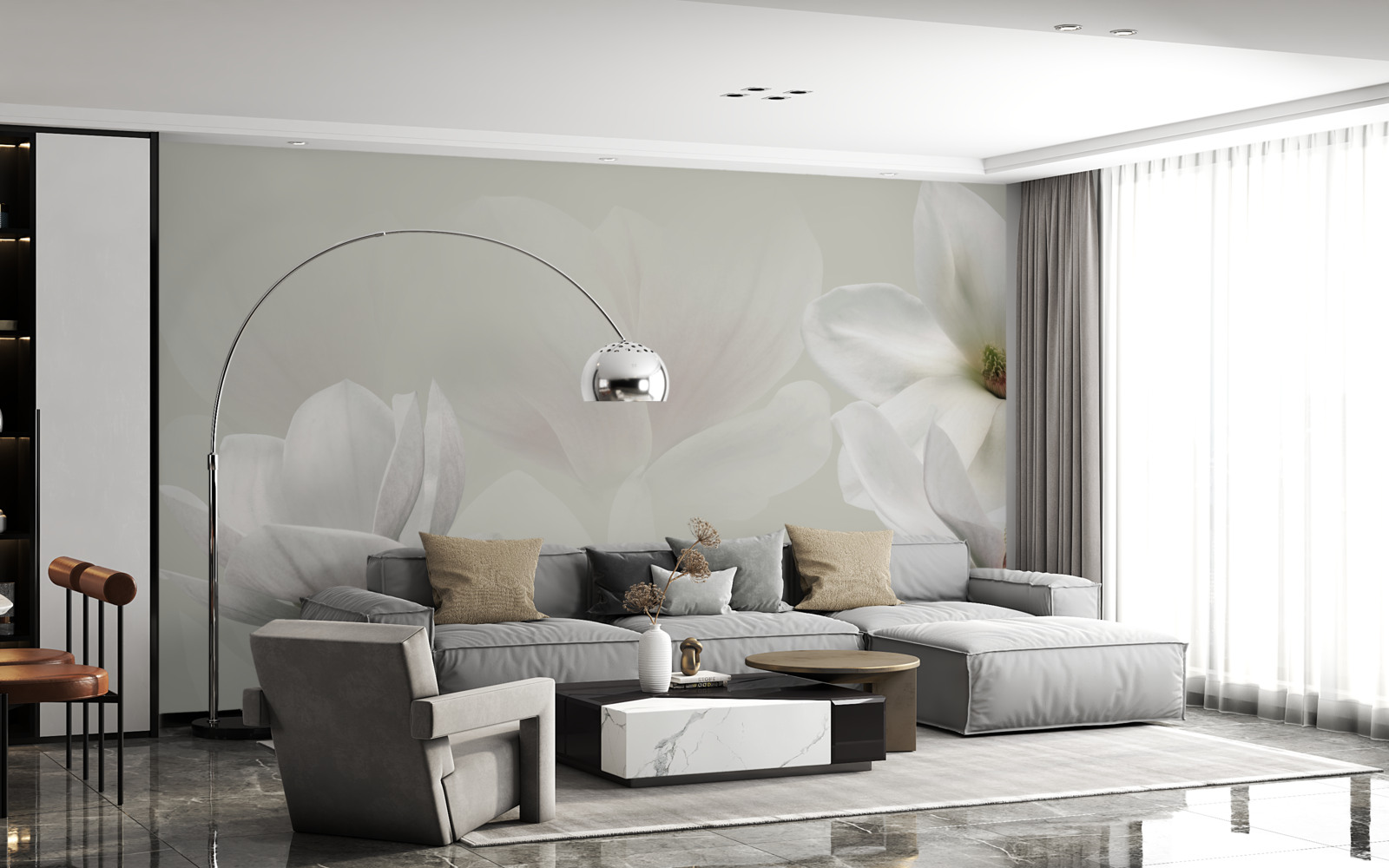 Fototapeta veľké biele kvety