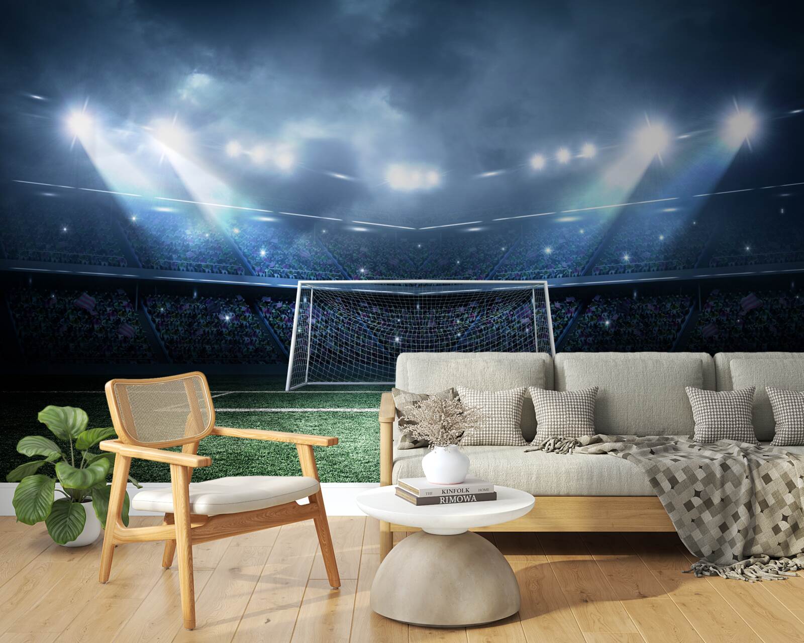 Fototapeta futbalové ihrisko osvetlené reflektormi