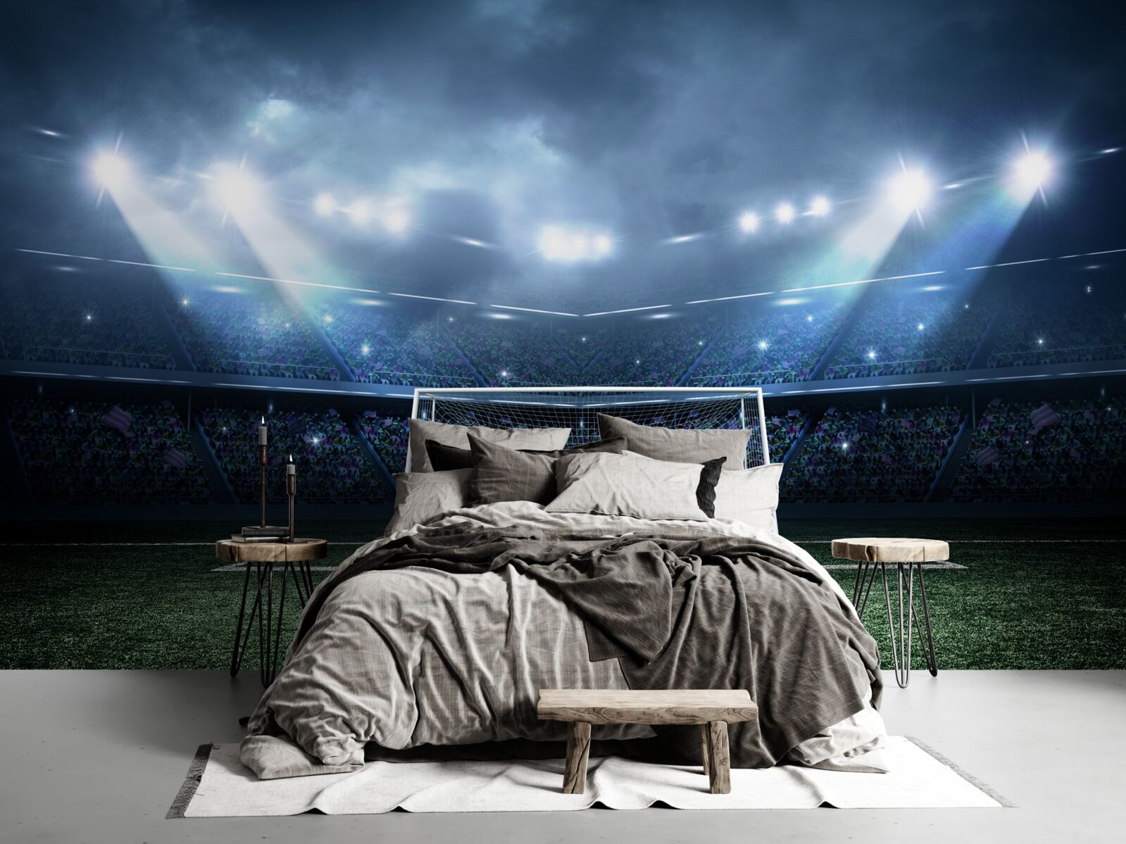 Fototapeta futbalové ihrisko osvetlené reflektormi