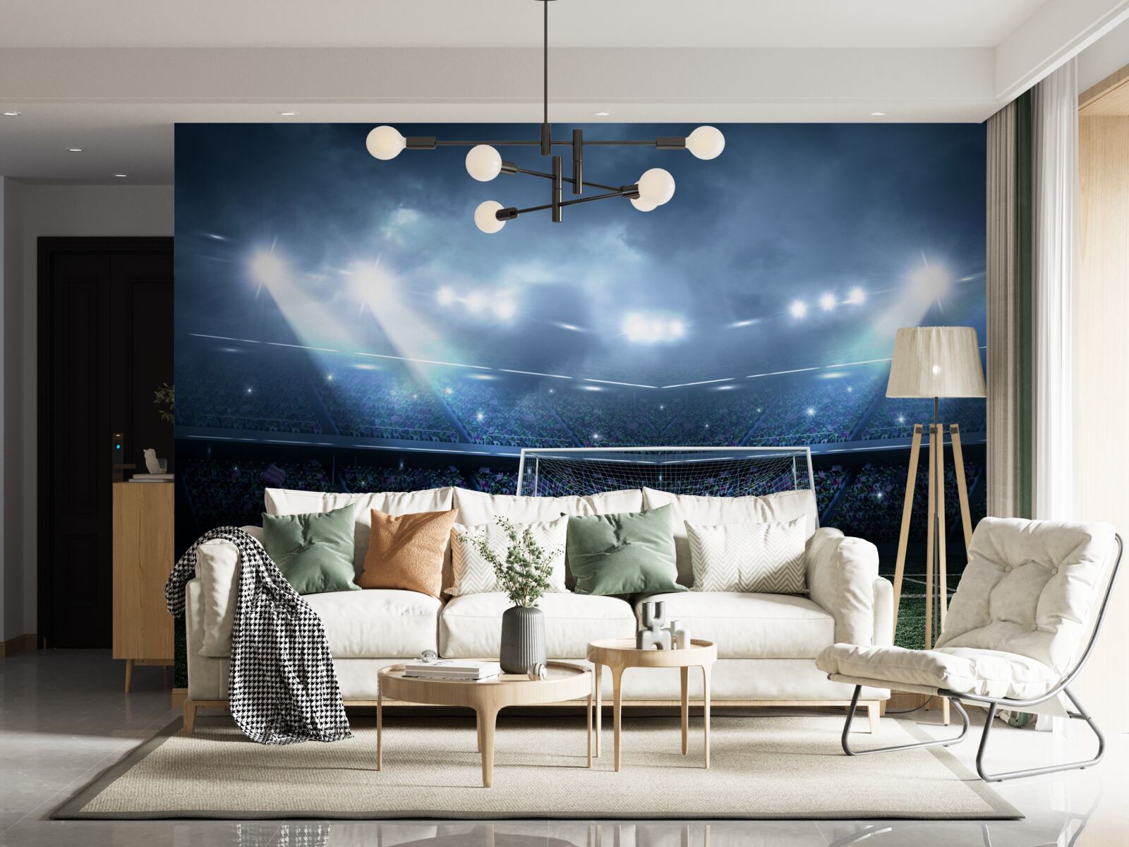 Fototapeta futbalové ihrisko osvetlené reflektormi