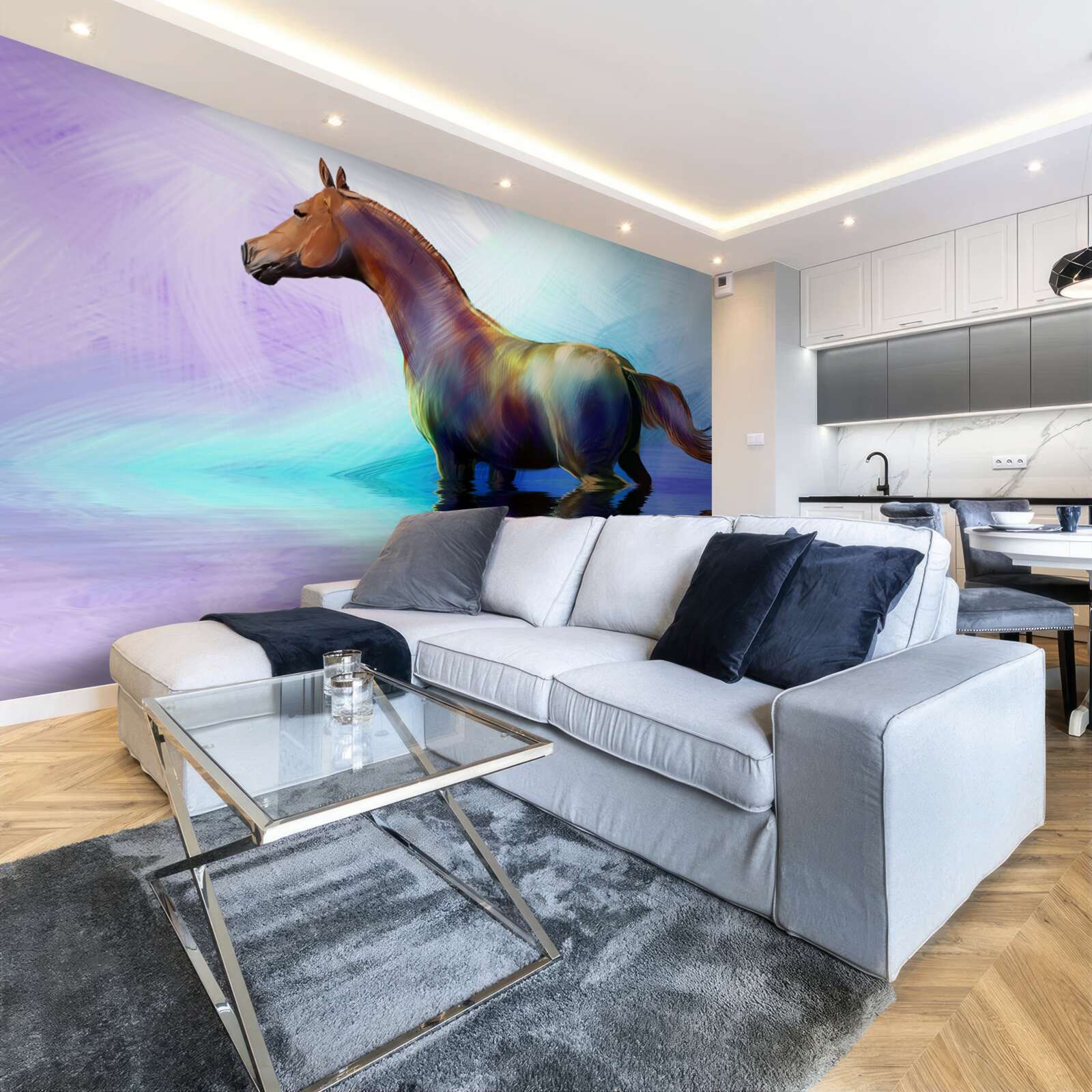 Fototapeta kôň je vo vode