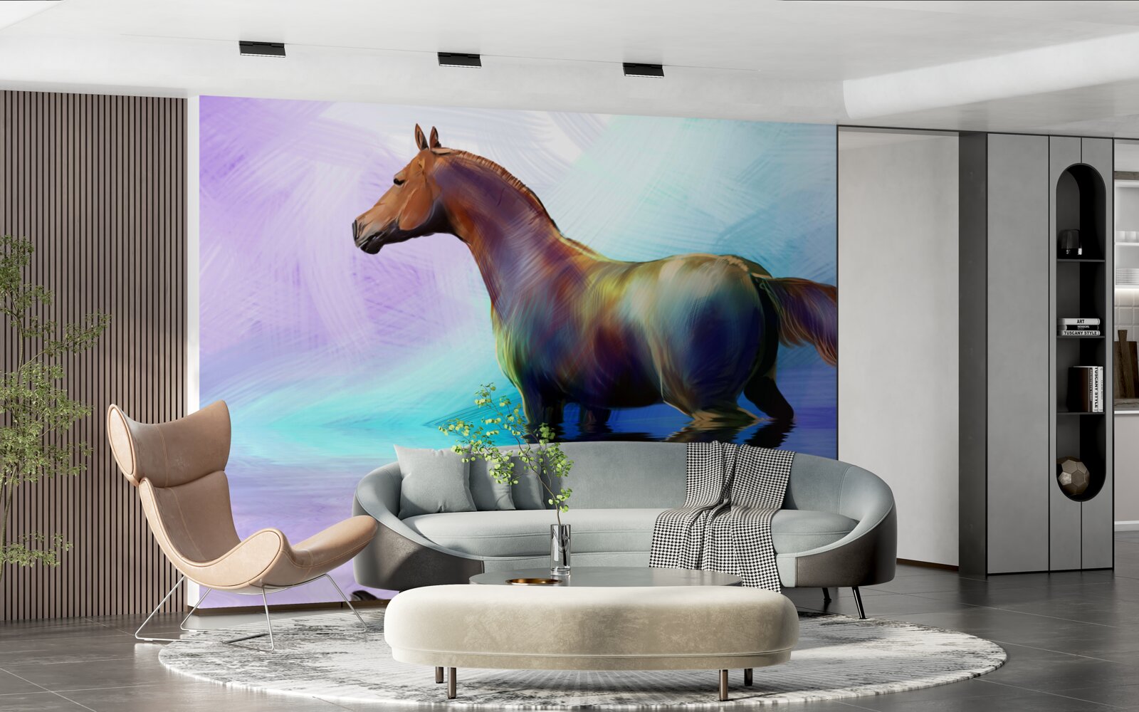 Fototapeta kôň je vo vode