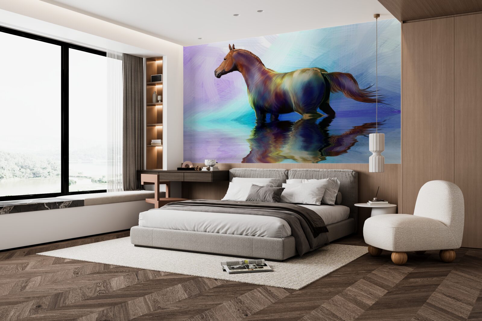 Fototapeta kôň je vo vode