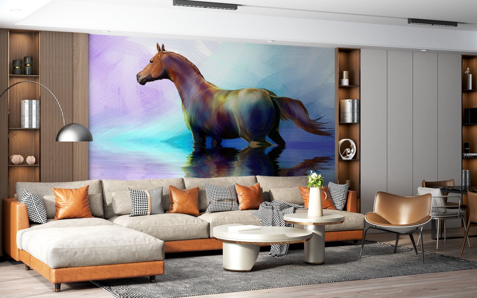 Fototapeta kôň je vo vode