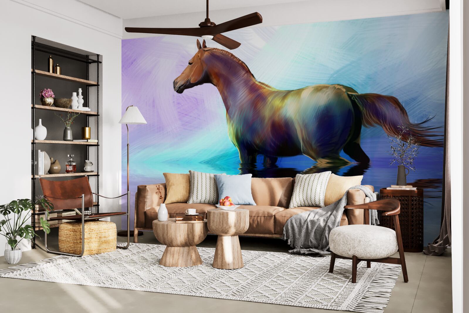 Fototapeta kôň je vo vode