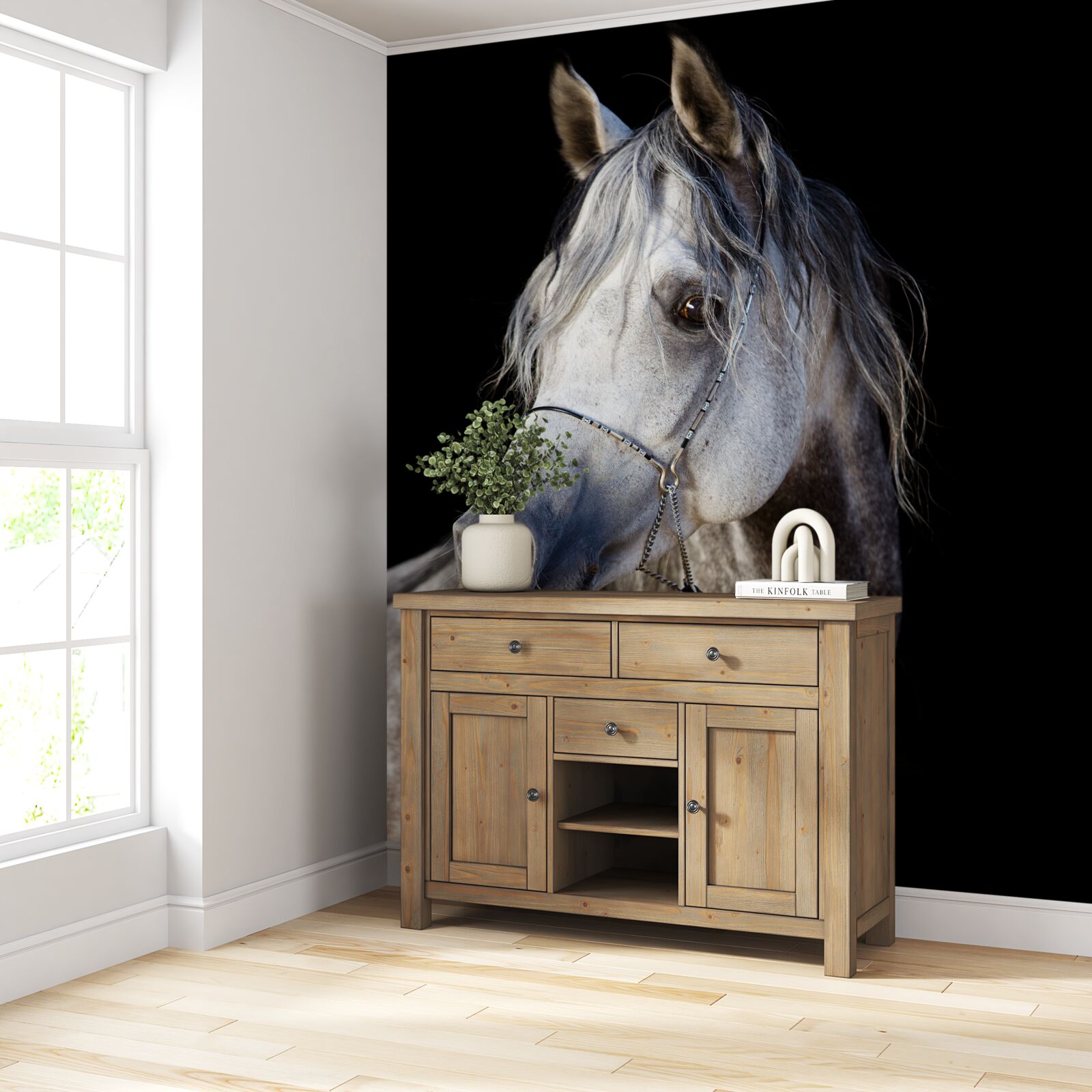 Fototapeta elegantná silueta koňa na tmavom pozadí