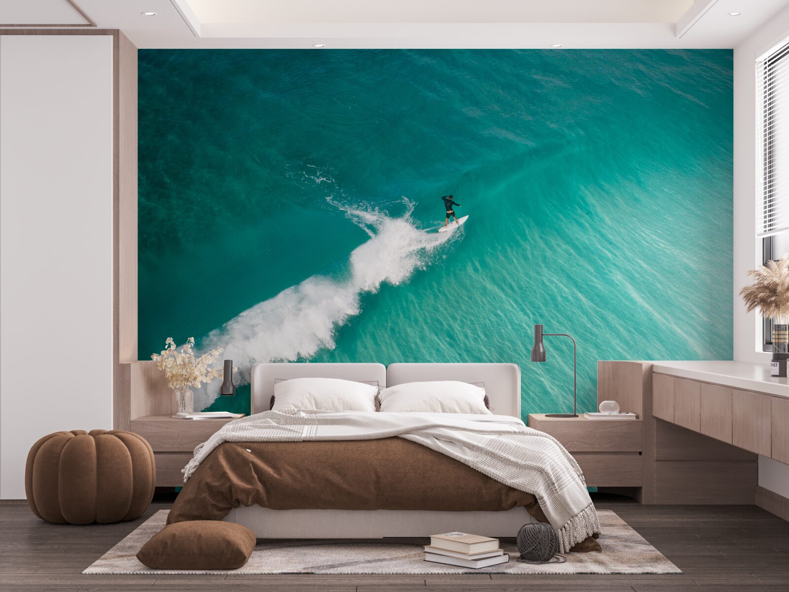 Fototapeta osamelý surfer v rozľahlosti oceánu