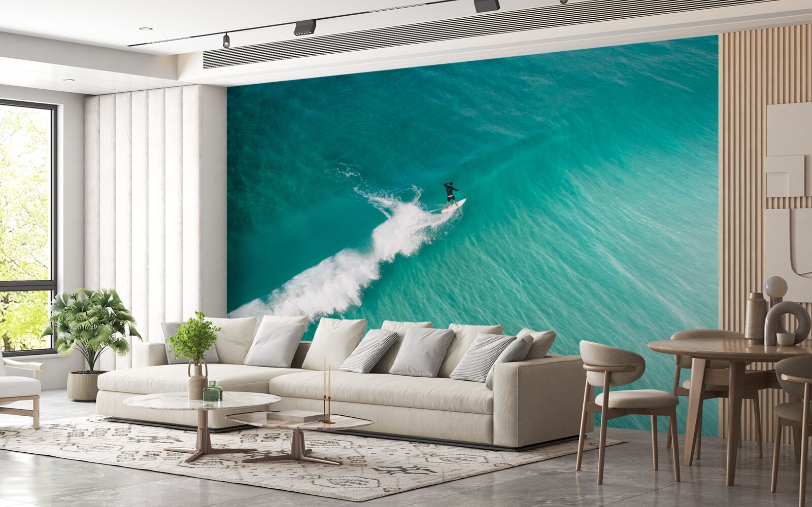 Fototapeta osamelý surfer v rozľahlosti oceánu