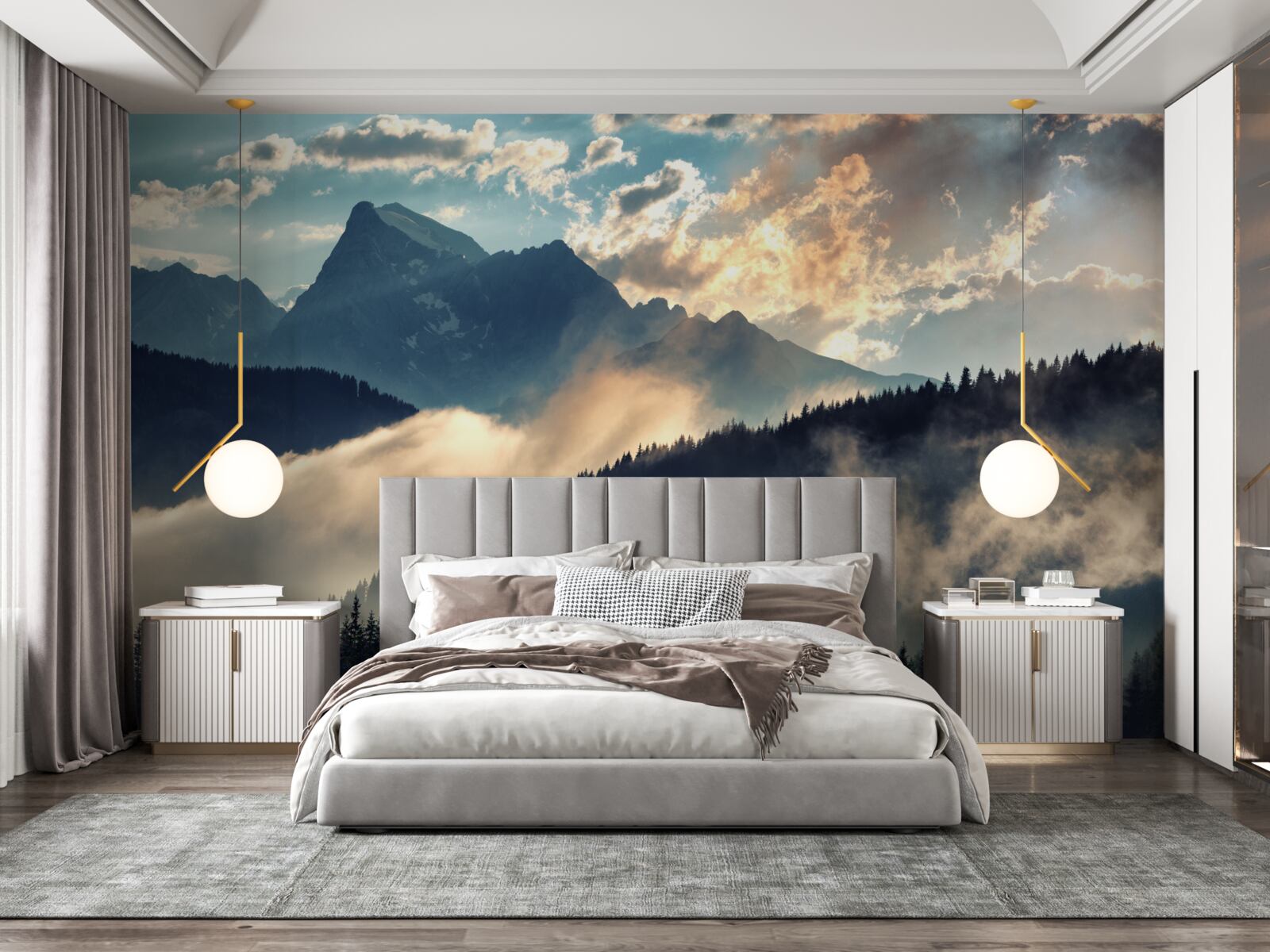 Fototapeta ráno pod majestátnymi štítmi