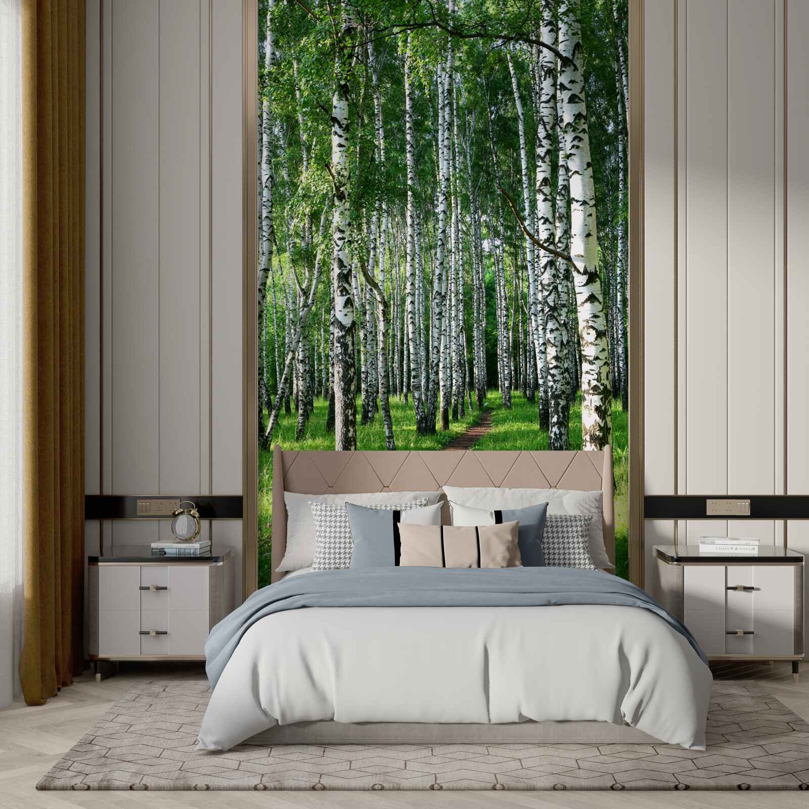 Fototapeta cesta vedúca cez brezový háj