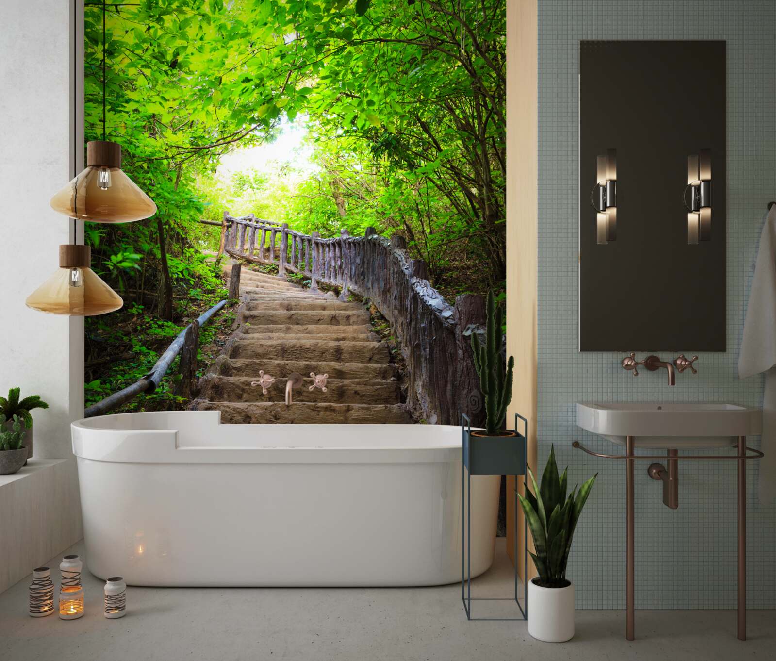 Fototapeta zelené schody