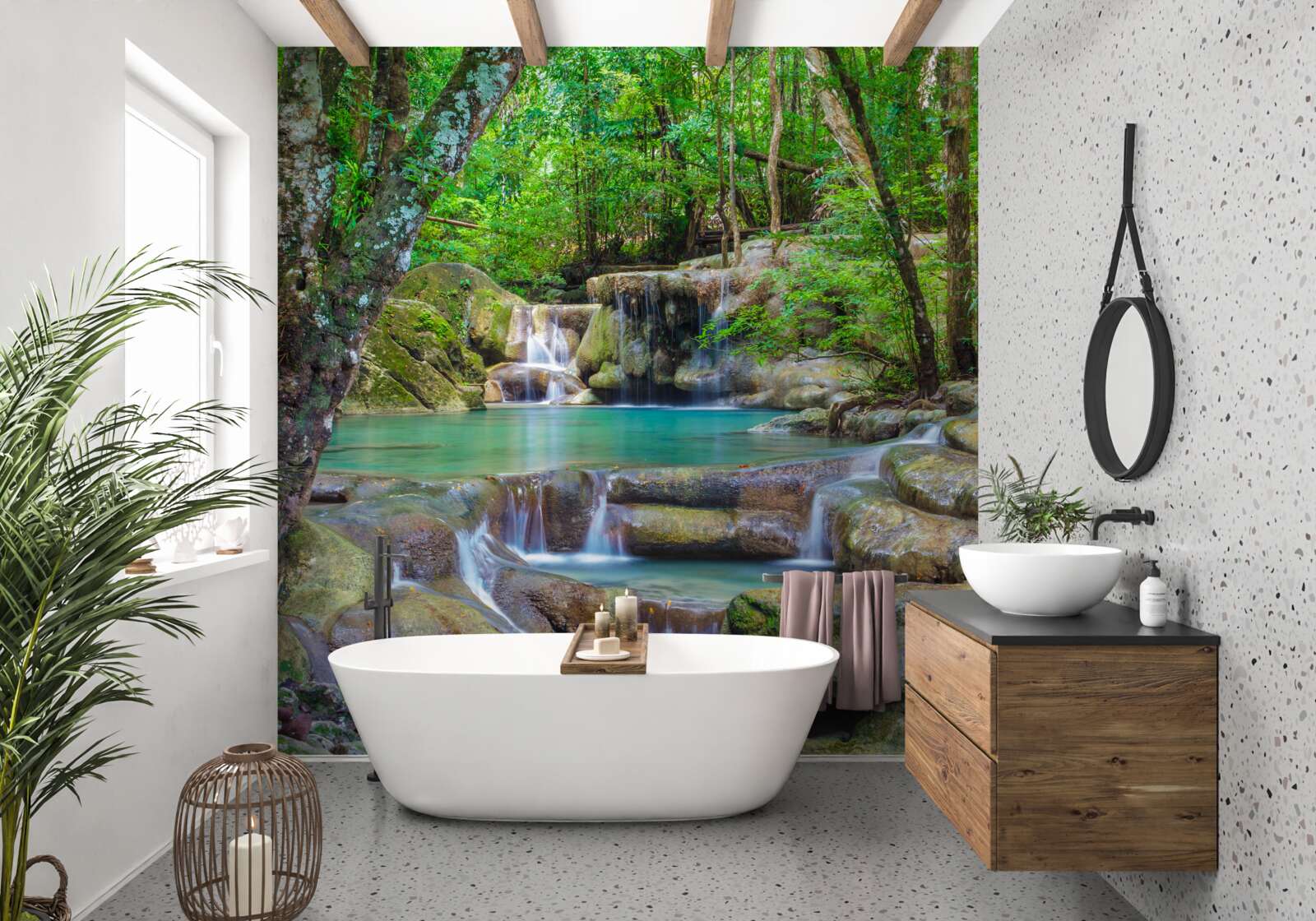 Fototapeta malý lesný vodopád