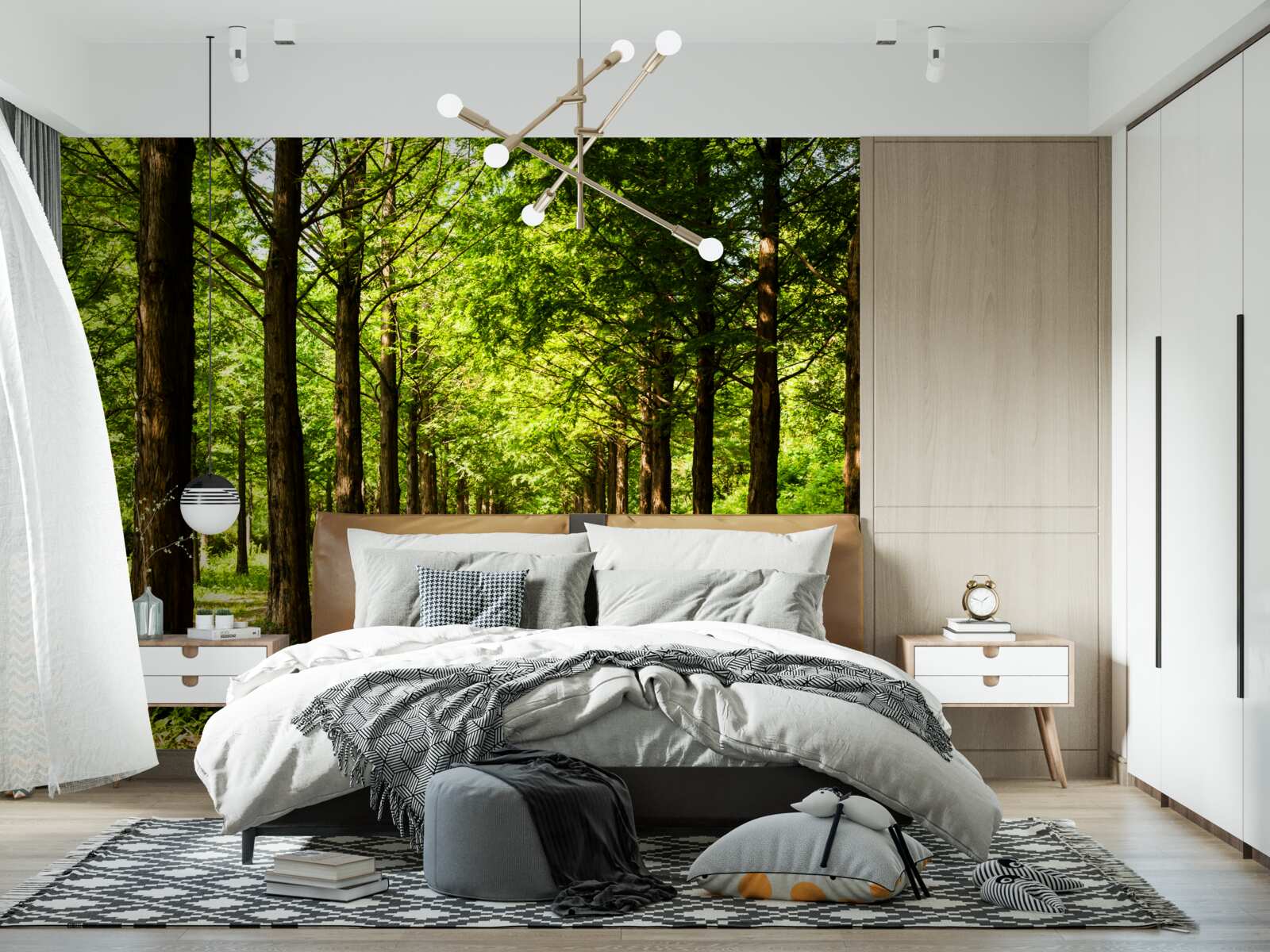 Fototapeta priestranná cesta medzi smaragdovými stromami