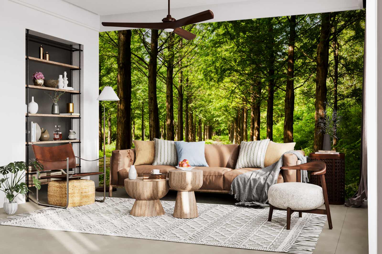 Fototapeta priestranná cesta medzi smaragdovými stromami