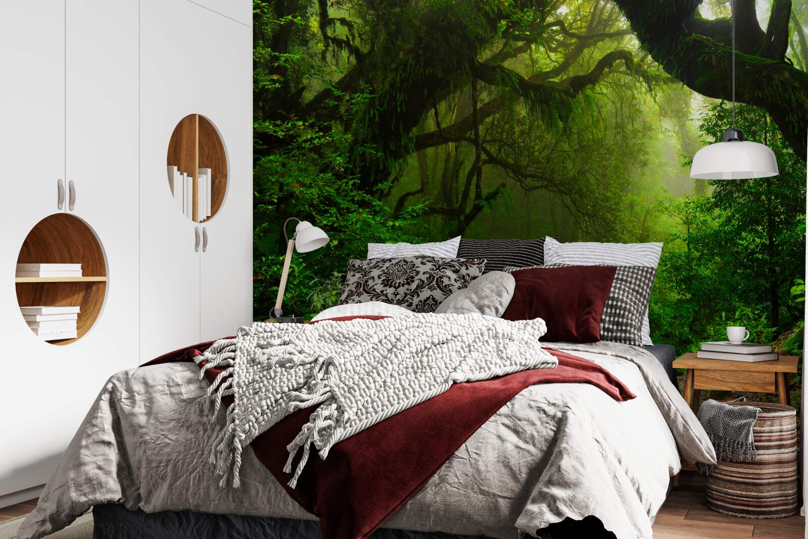 Fototapeta cesta cez hustý zelený les