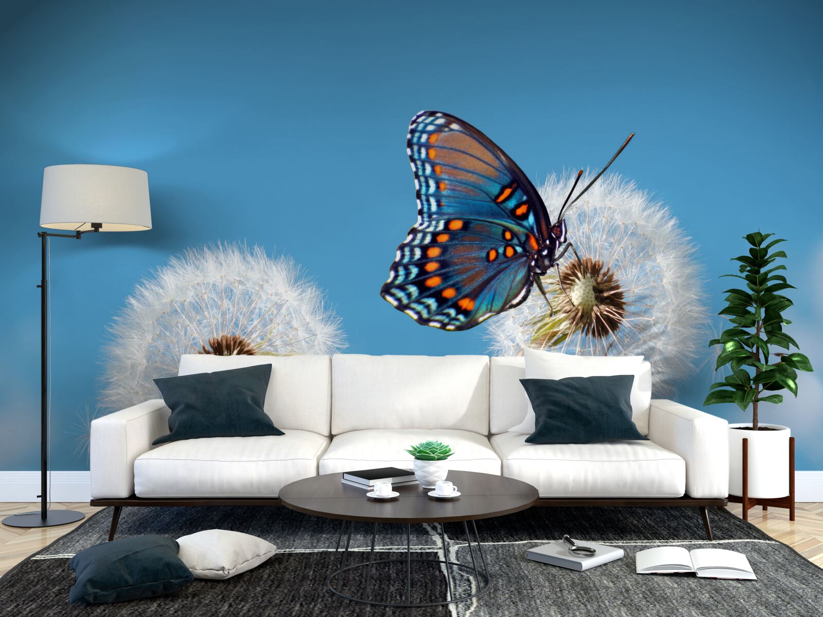 Fototapeta na uschnutej púpave sedí motýľ