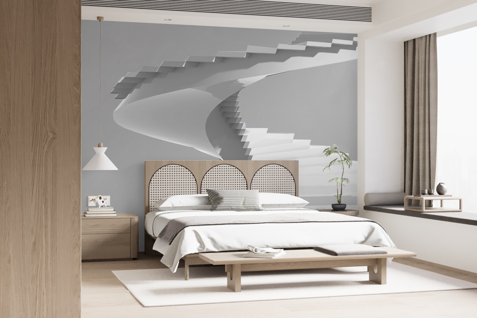 Fototapeta biele víriace schody