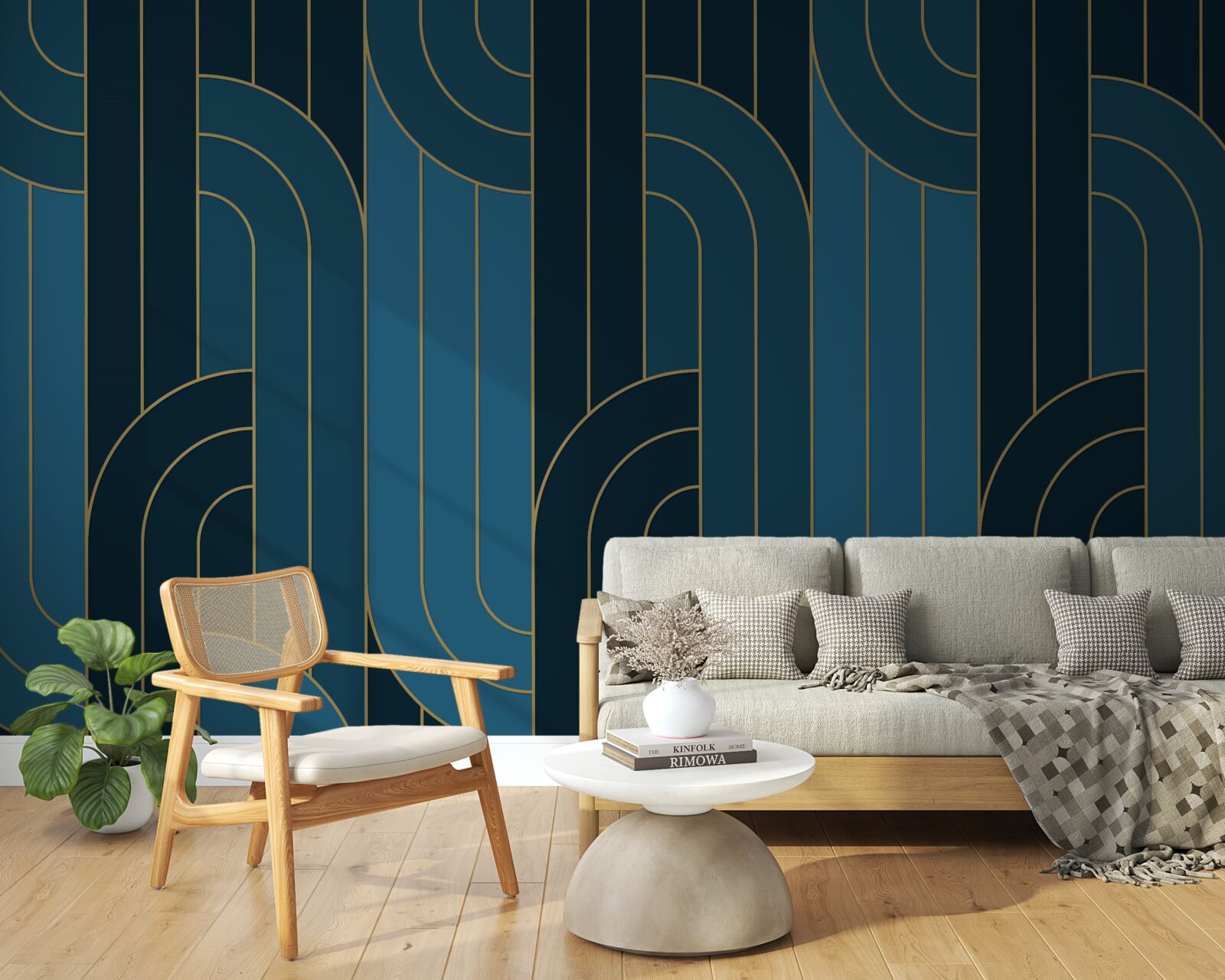 Fototapeta línie sýtomodrej farby, ktoré sú navzájom spojené