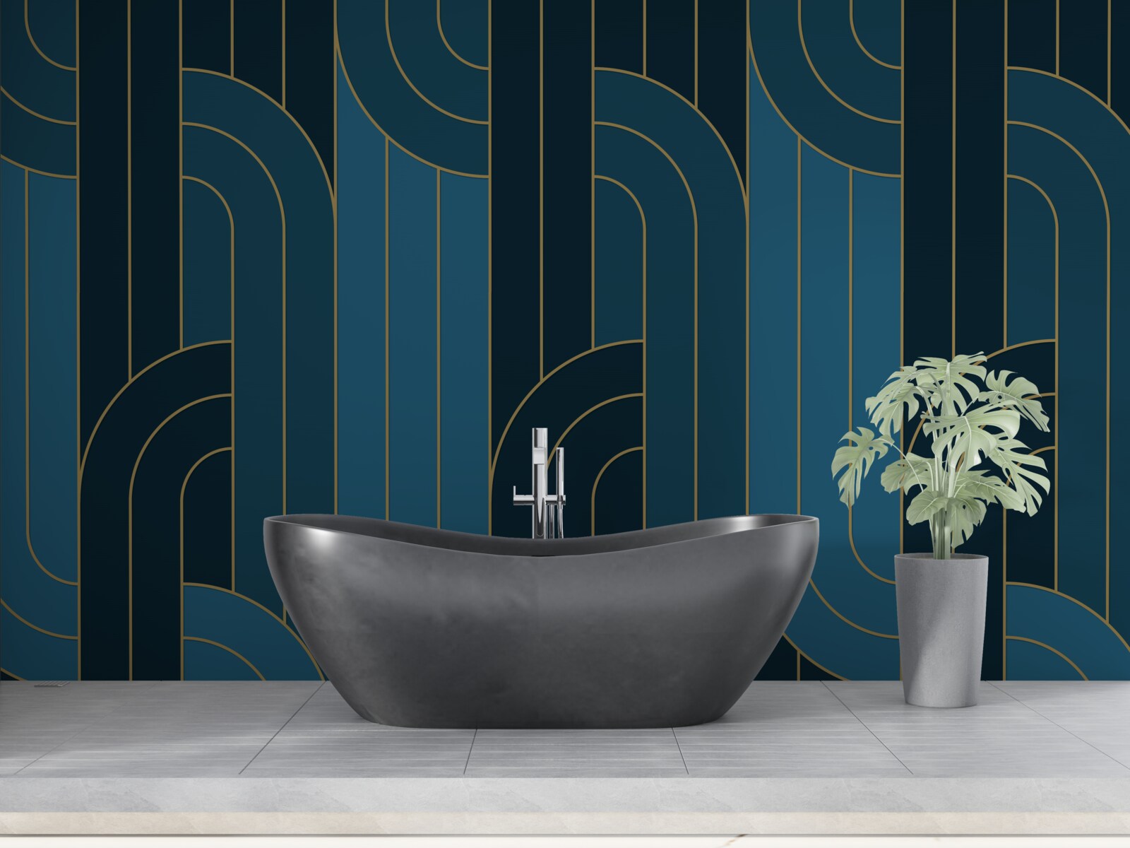 Fototapeta línie sýtomodrej farby, ktoré sú navzájom spojené