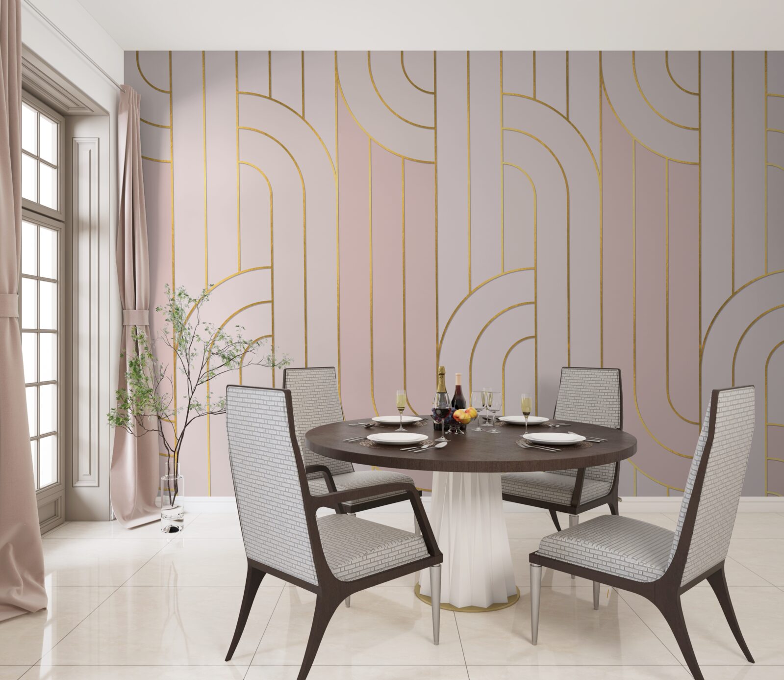 Fototapeta jemné ružové línie