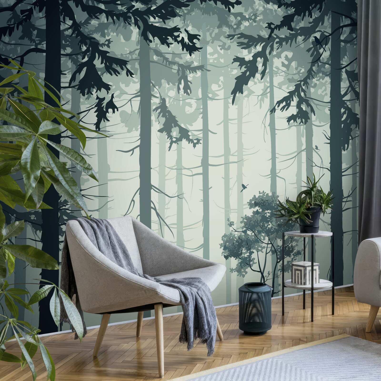 Fototapeta les zahalený v tajomnej hmle