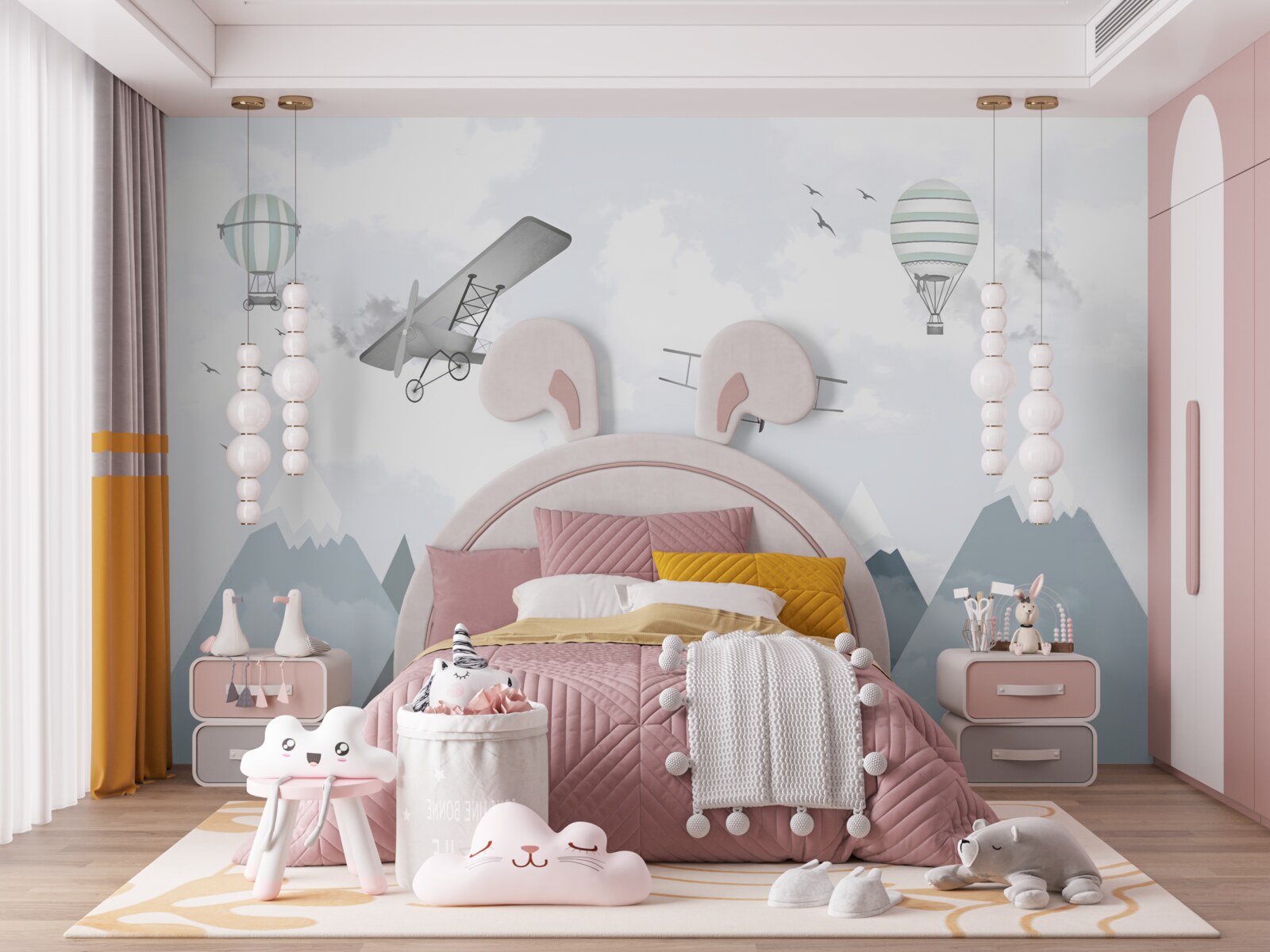 Fototapeta lietadlá a helikoptéry prelietavajú nad horskými štítmi