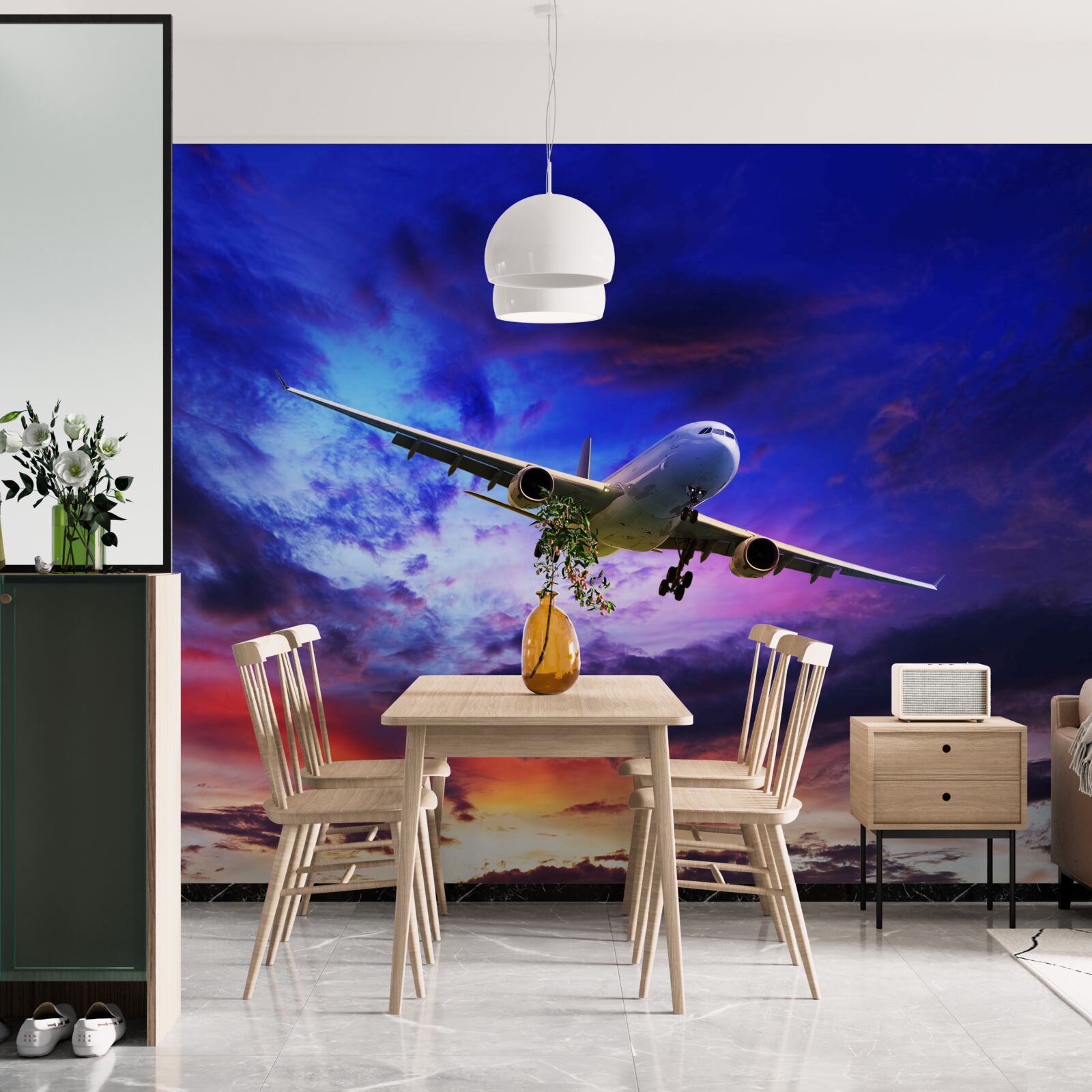 Fototapeta osobné lietadlo na večernej oblohe