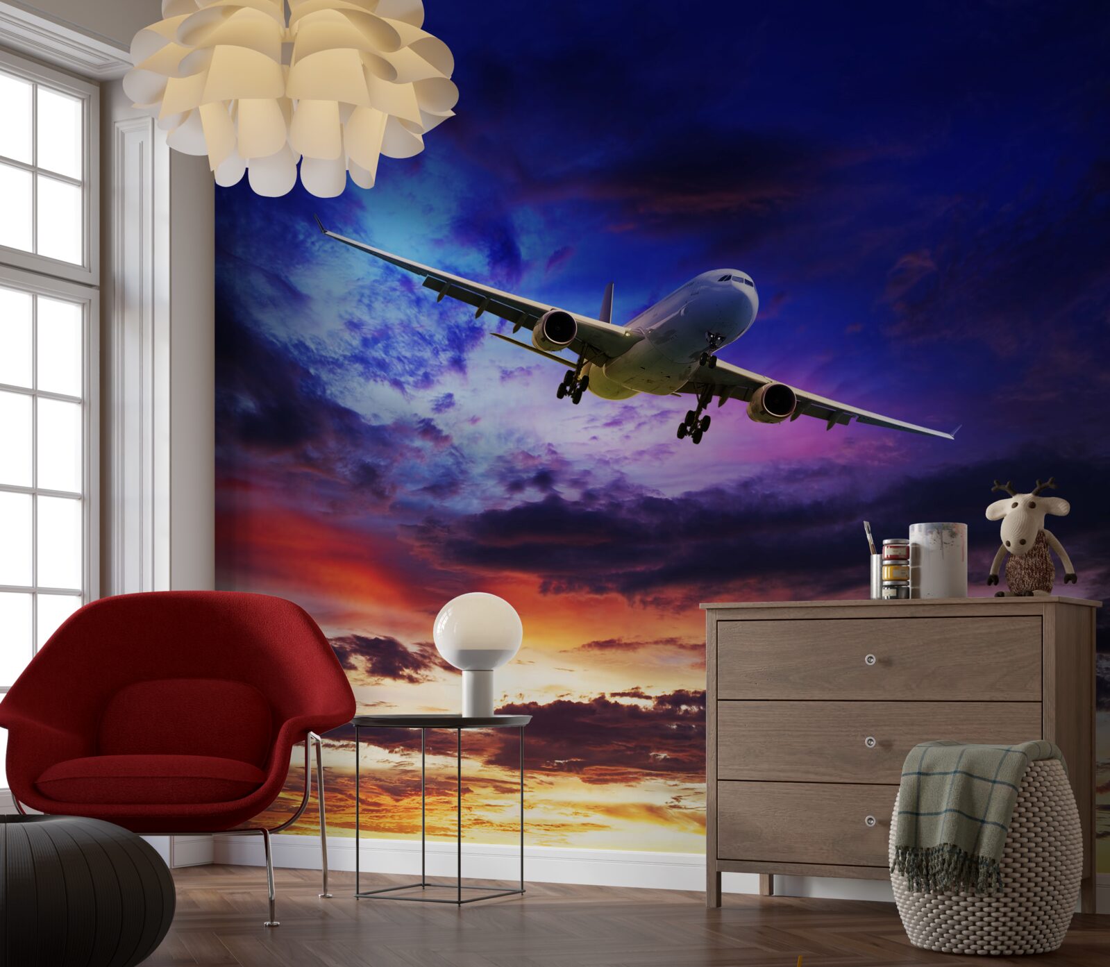 Fototapeta osobné lietadlo na večernej oblohe