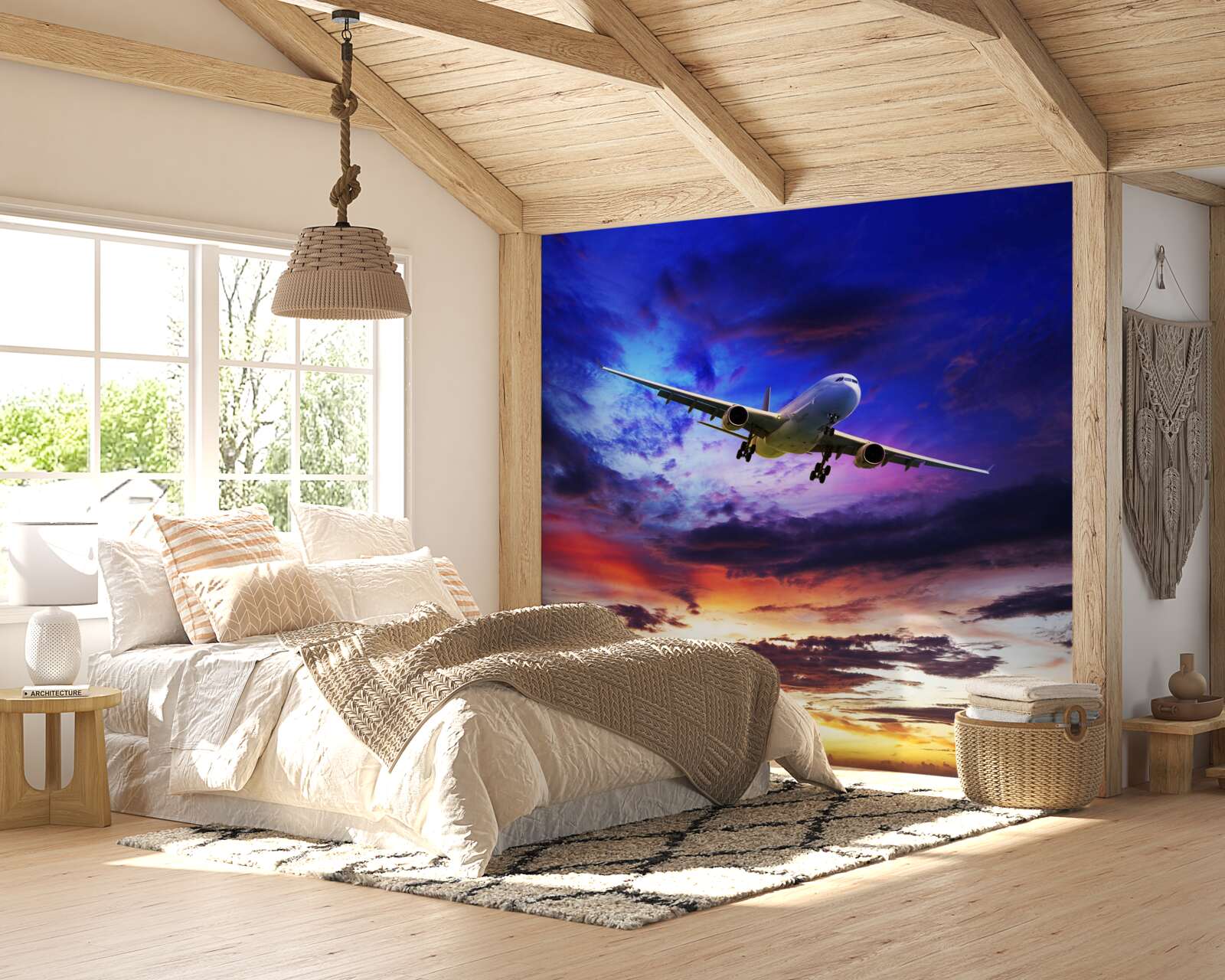 Fototapeta osobné lietadlo na večernej oblohe