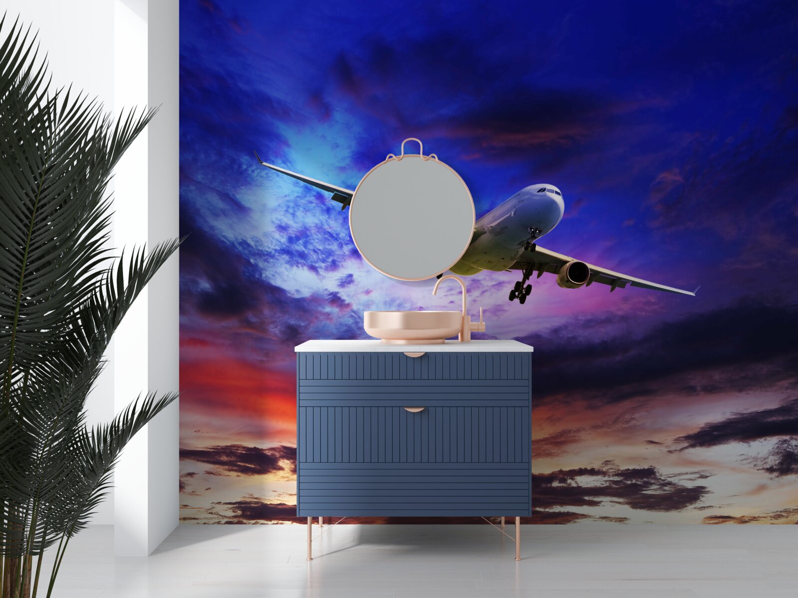 Fototapeta osobné lietadlo na večernej oblohe