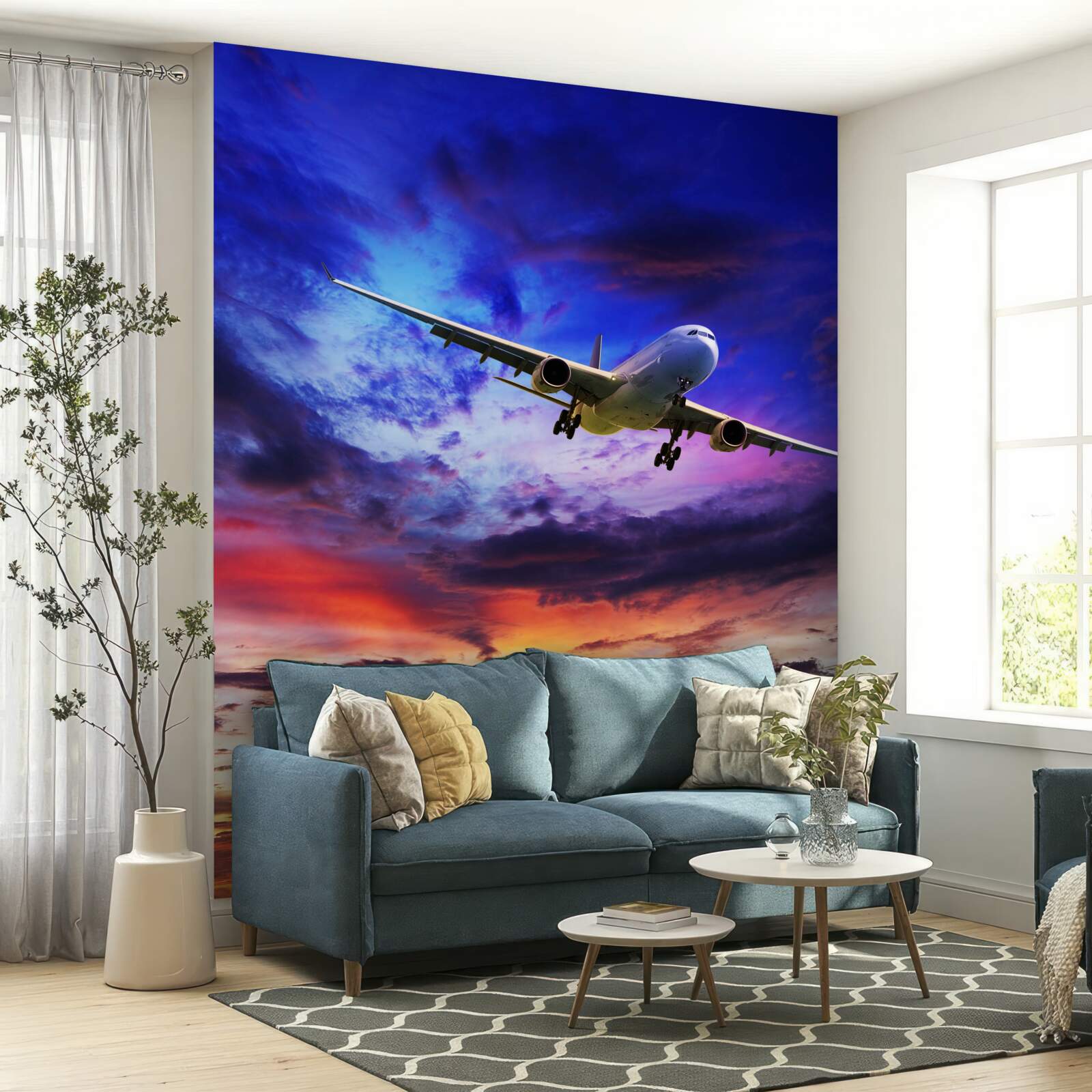 Fototapeta osobné lietadlo na večernej oblohe