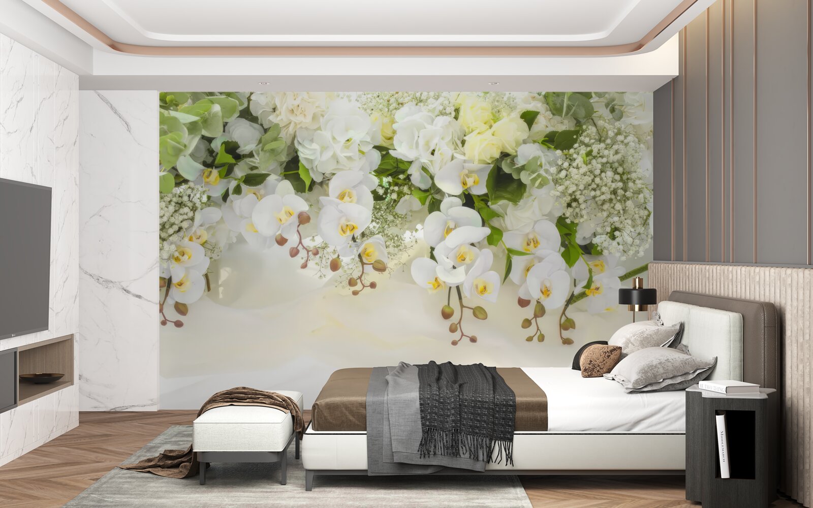 Fototapeta biele orchidey visia