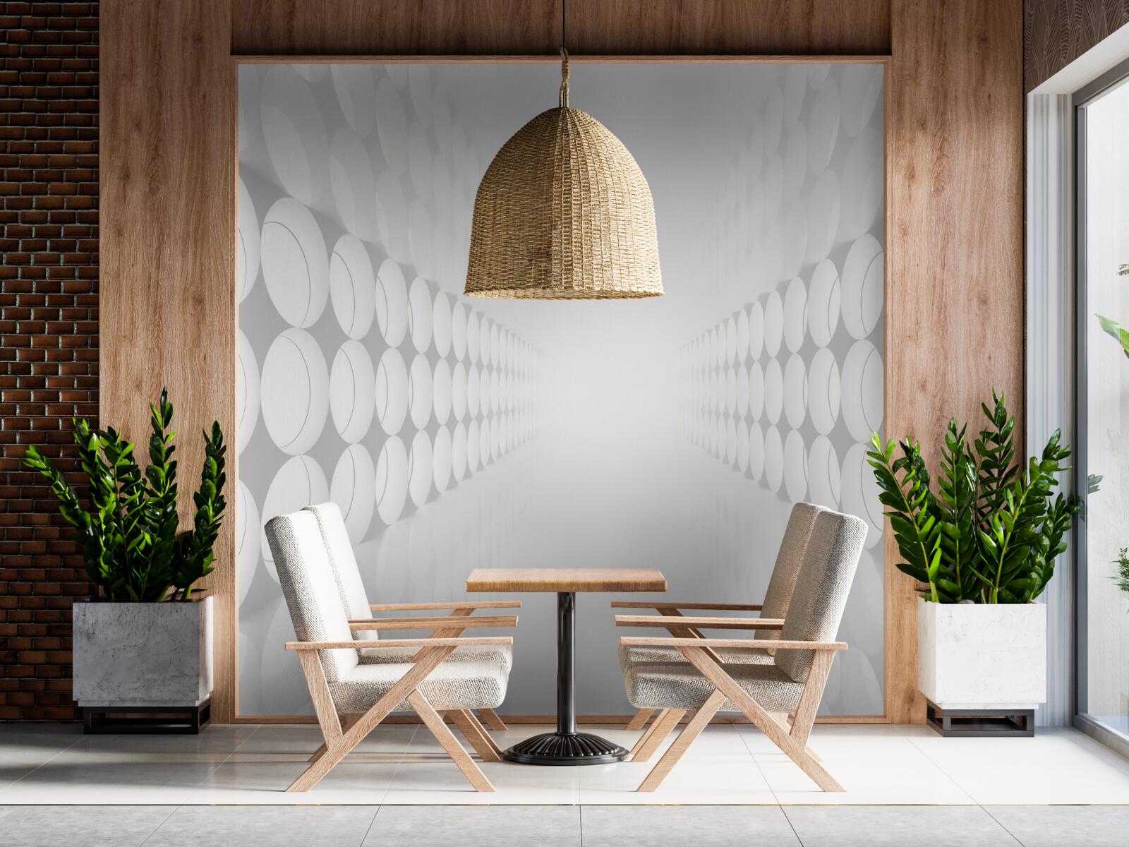 Fototapeta tunel je biely a na konci je osvetlenie