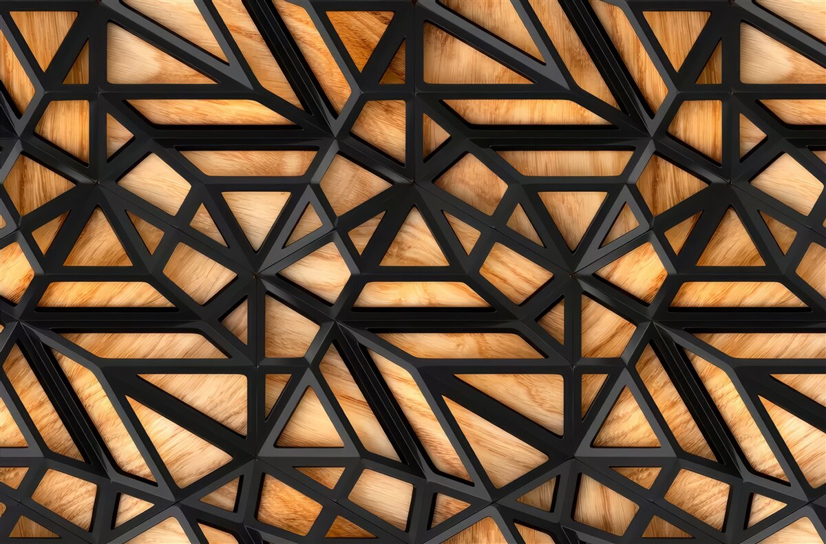 Fototapeta tmavé čiary na hnedom podklade