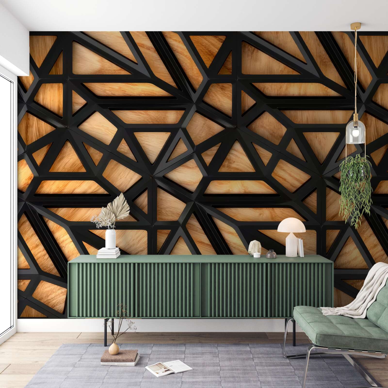 Fototapeta tmavé čiary na hnedom podklade