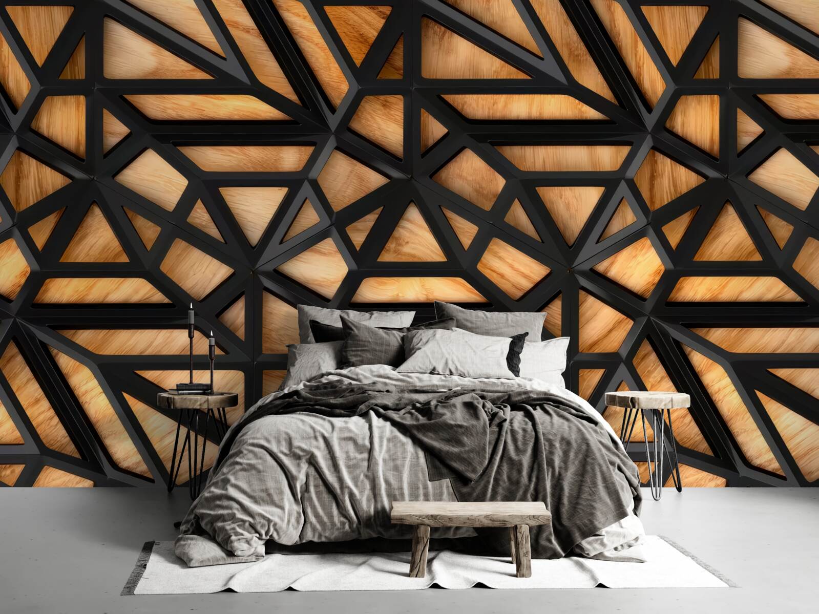 Fototapeta tmavé čiary na hnedom podklade