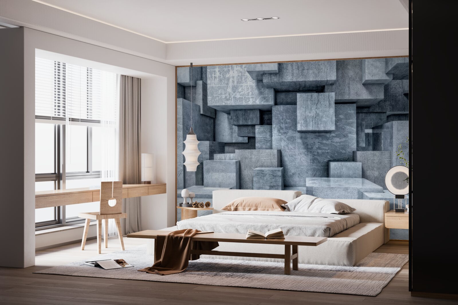 Fototapeta trojrozmerné sivé kocky