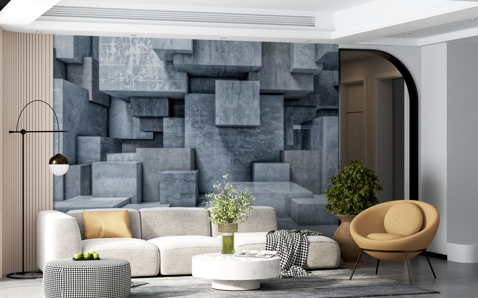 Fototapeta trojrozmerné sivé kocky