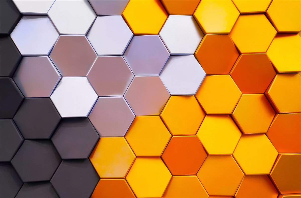 Fototapeta viacfarebné šesťuholníkové tvary