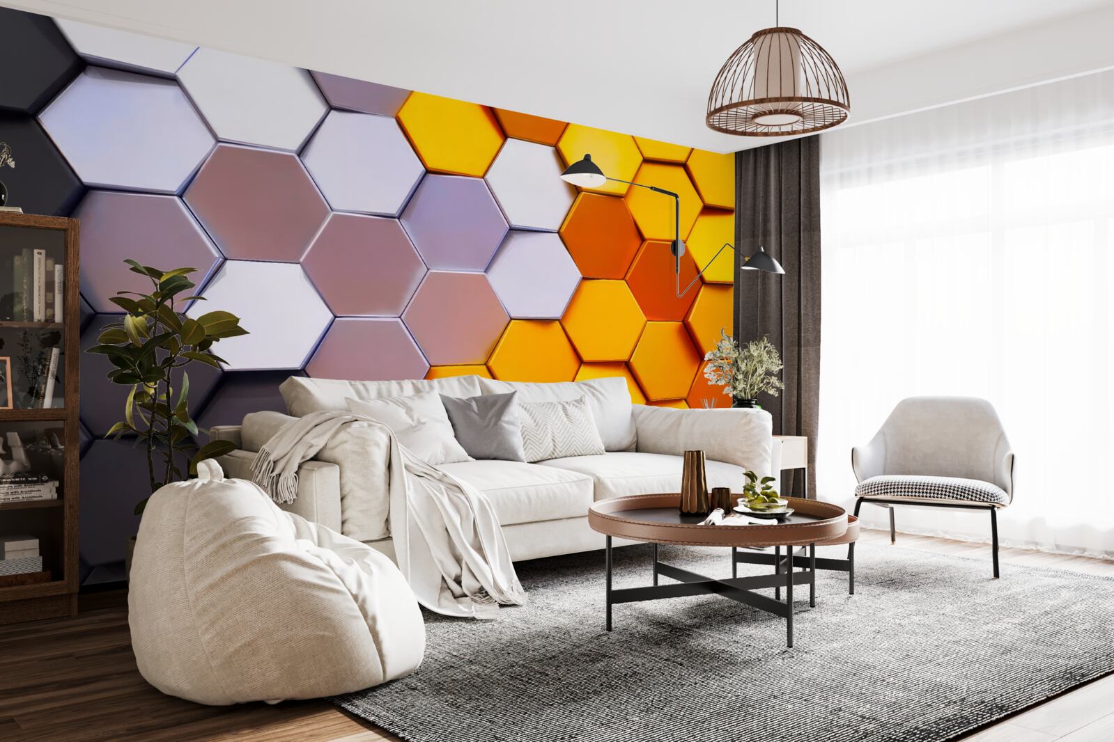 Fototapeta viacfarebné šesťuholníkové tvary