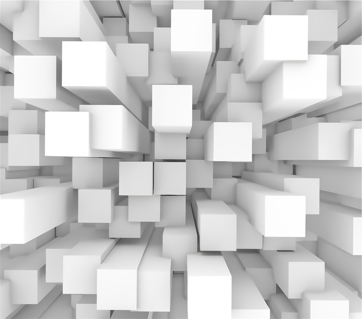 Fototapeta trojrozmerné biele rovnobežnosteny