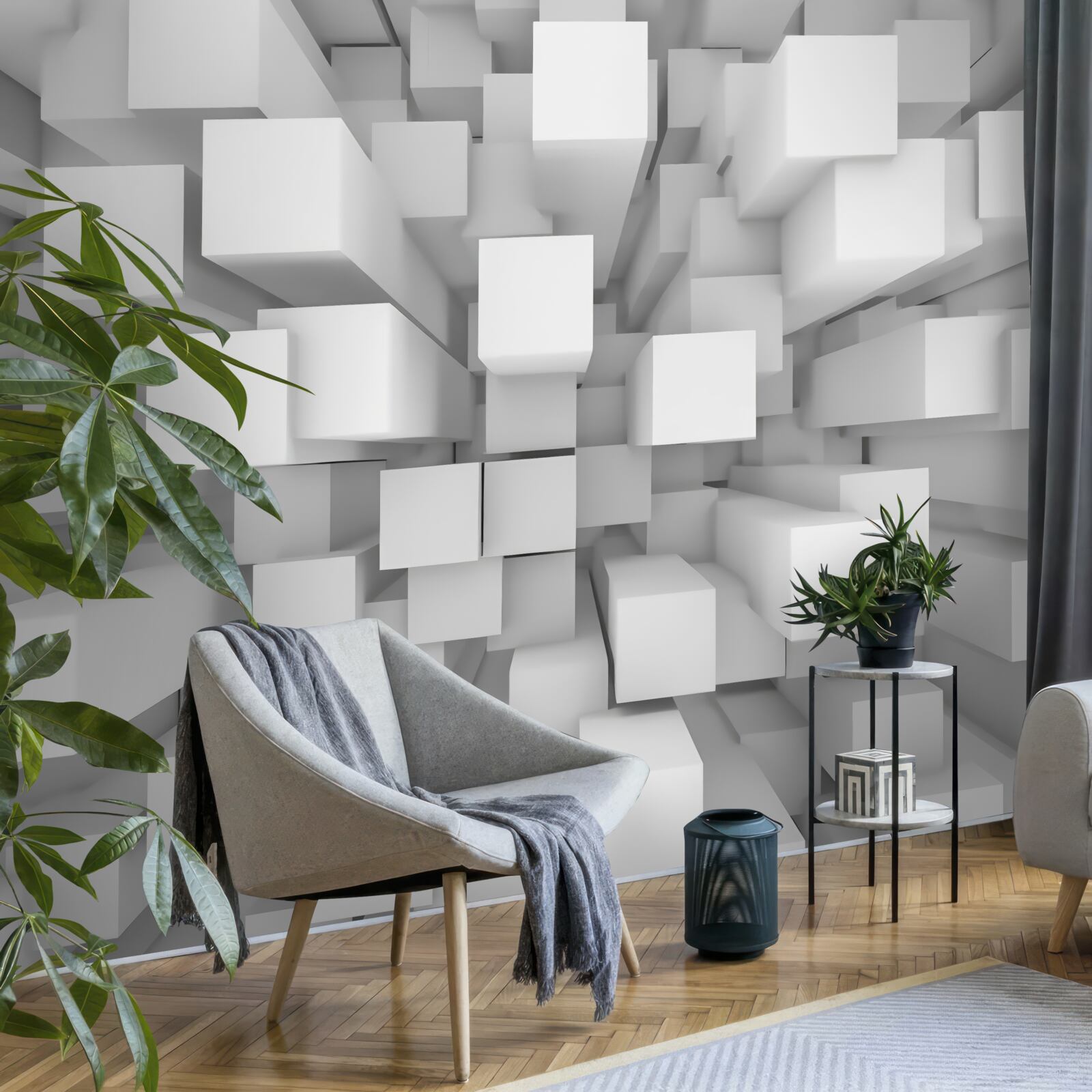 Fototapeta trojrozmerné biele rovnobežnosteny