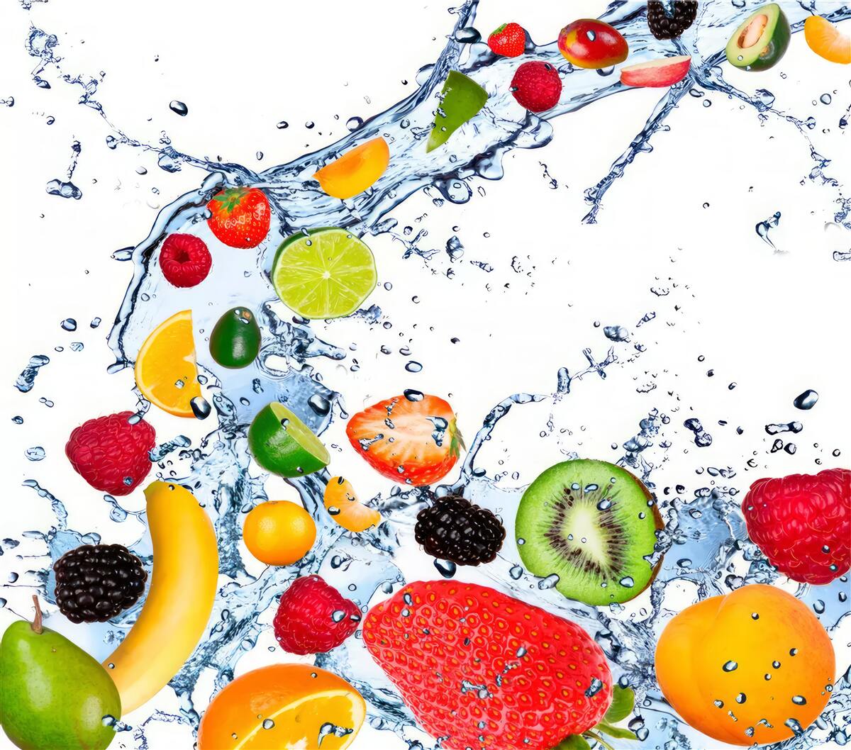 Fototapeta nakrájajte ovocie a vložte ho do vody