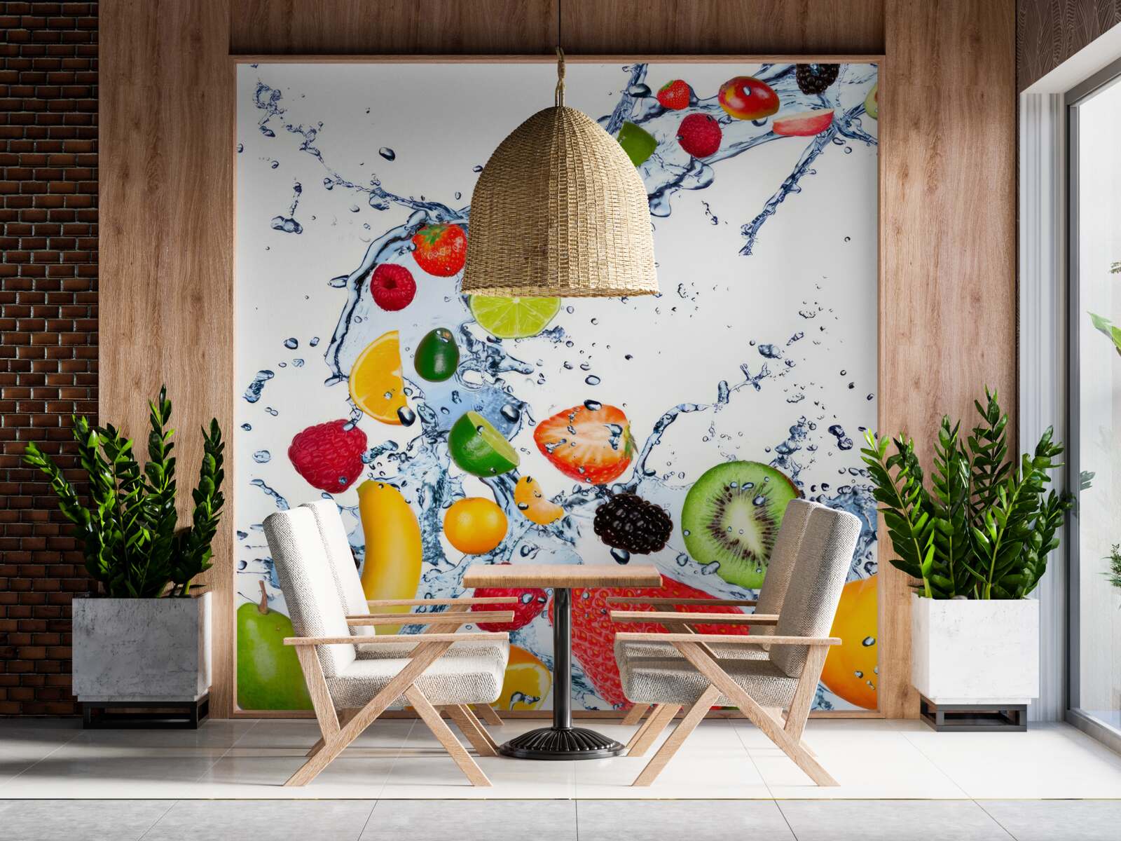 Fototapeta nakrájajte ovocie a vložte ho do vody