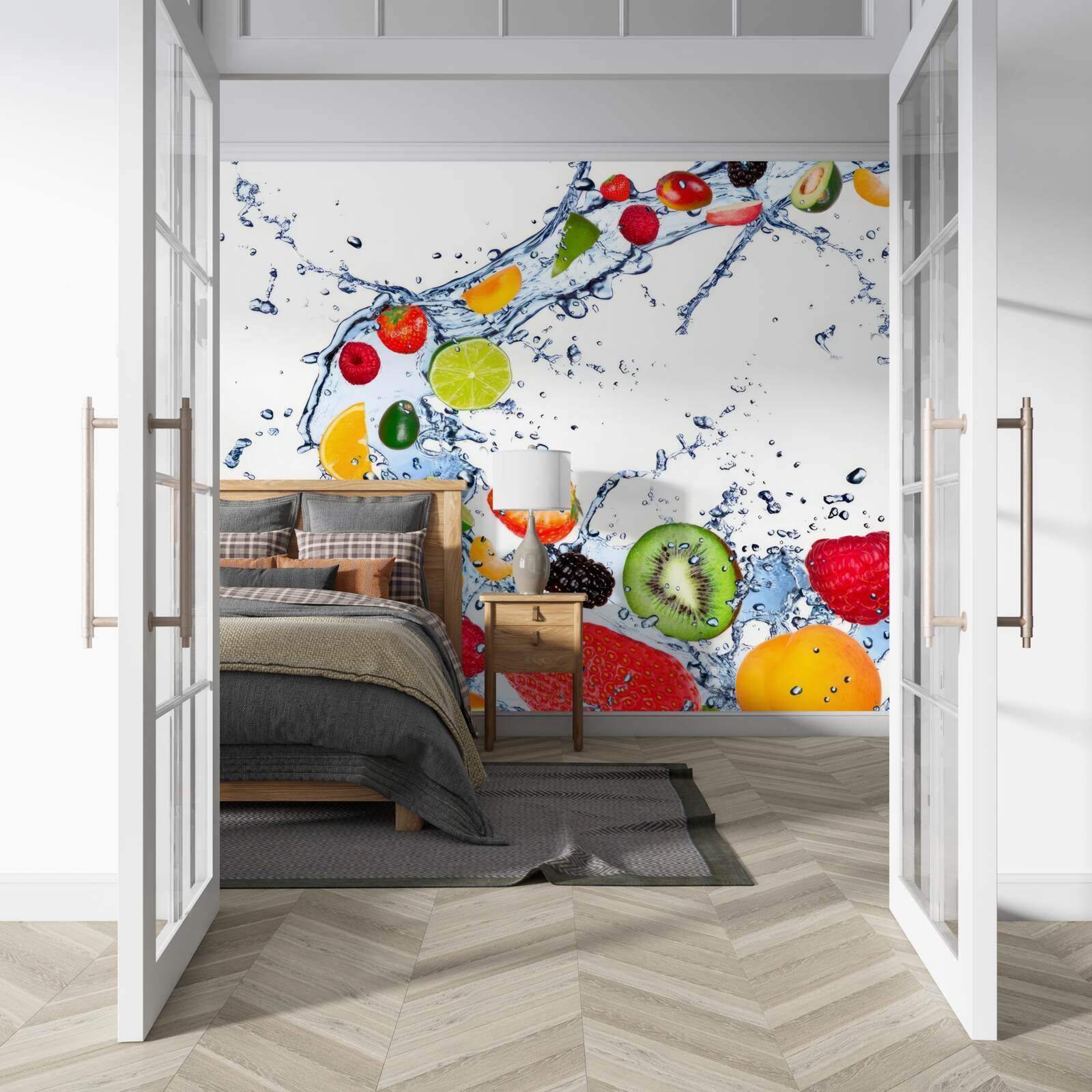 Fototapeta nakrájajte ovocie a vložte ho do vody