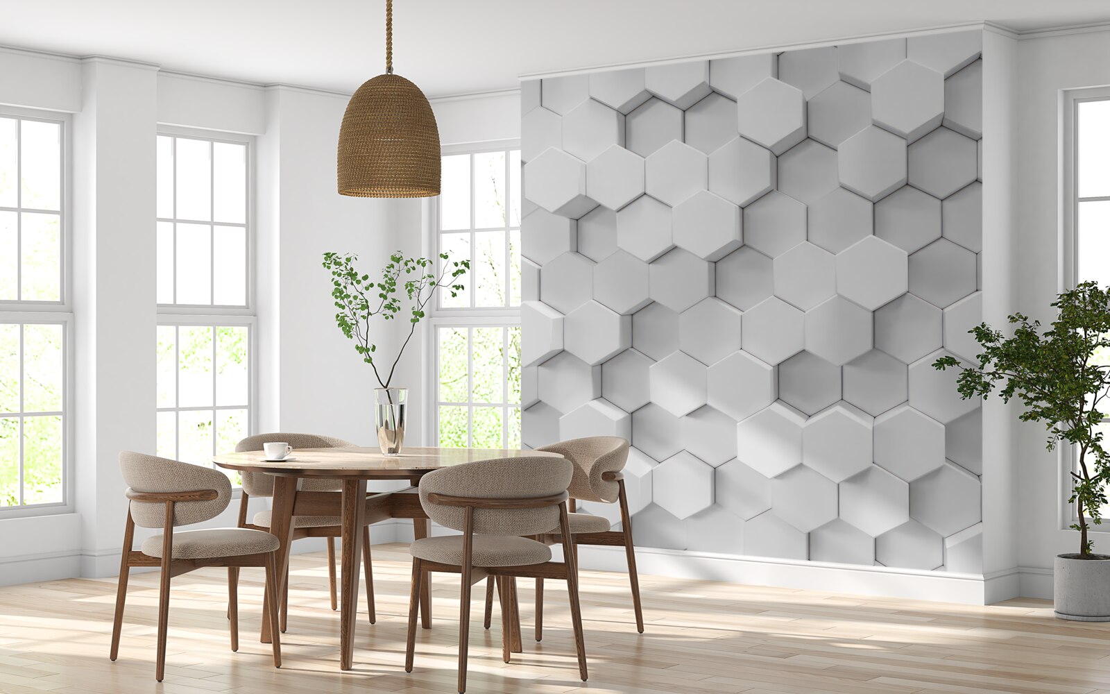 Fototapeta veľa bielych šesťuholníkov