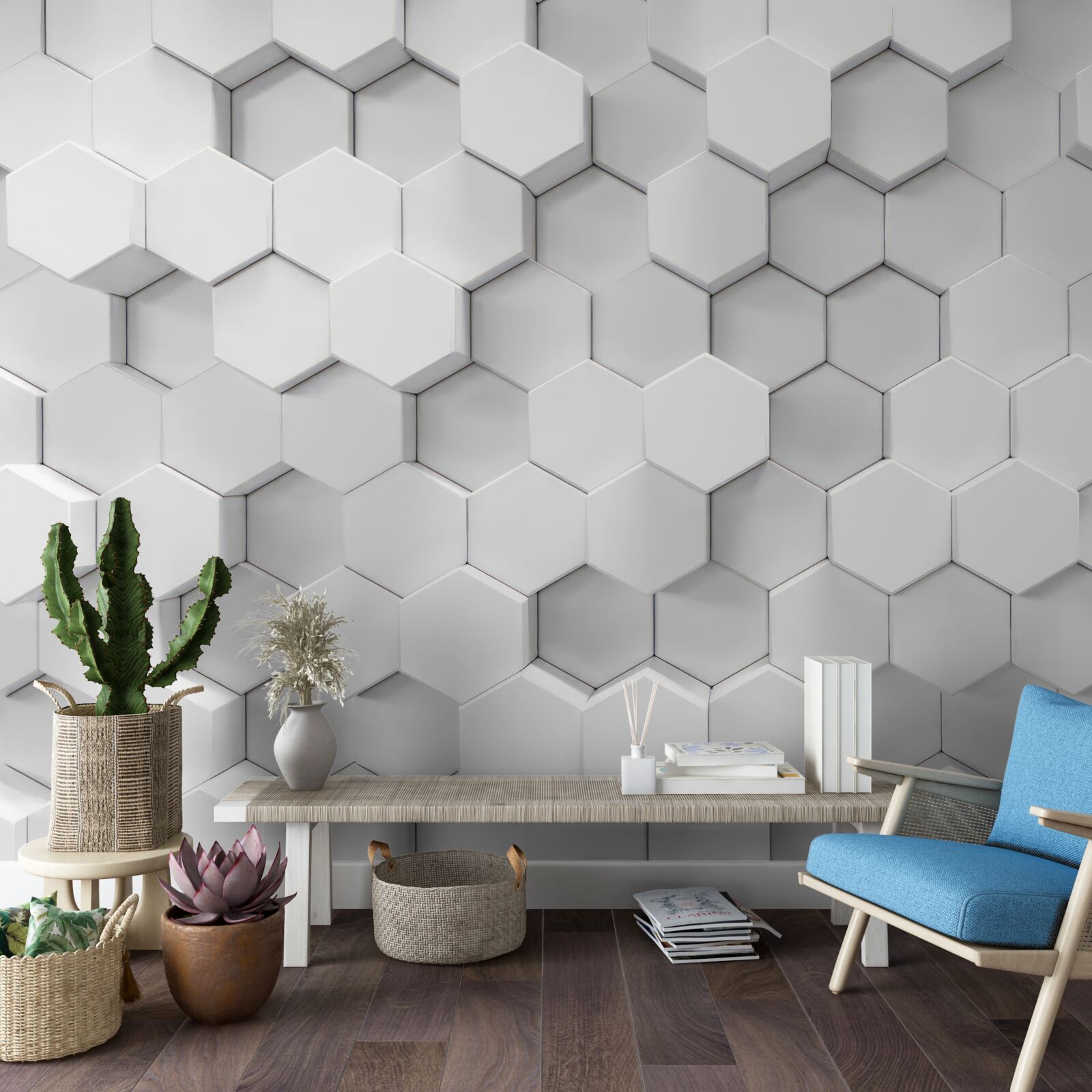 Fototapeta veľa bielych šesťuholníkov