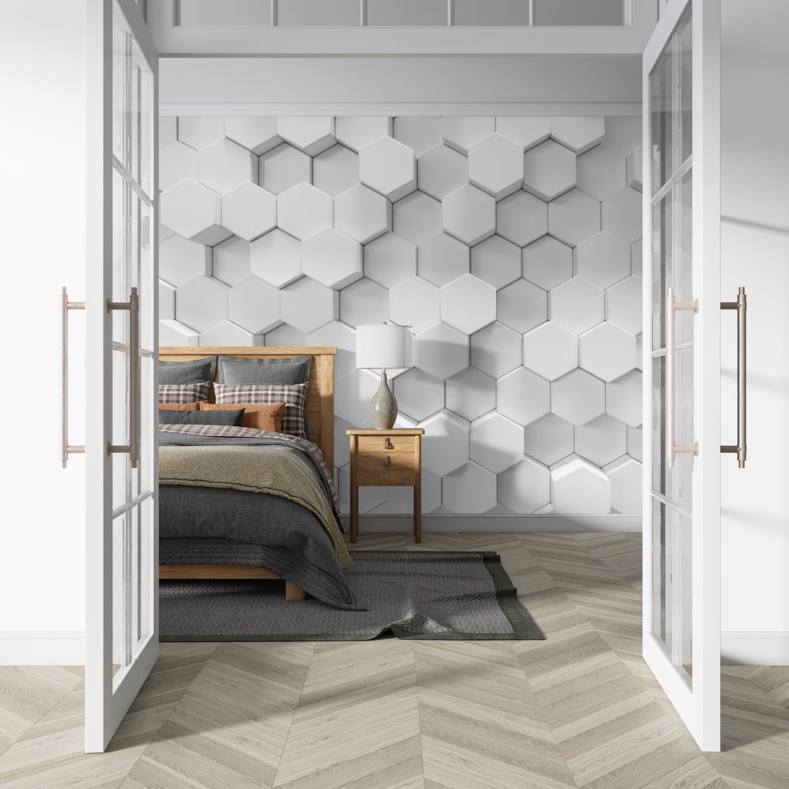 Fototapeta veľa bielych šesťuholníkov