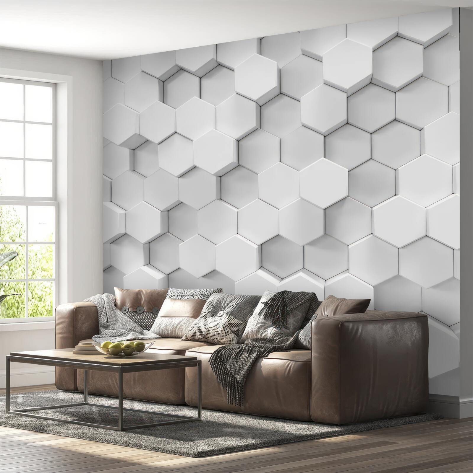 Fototapeta veľa bielych šesťuholníkov