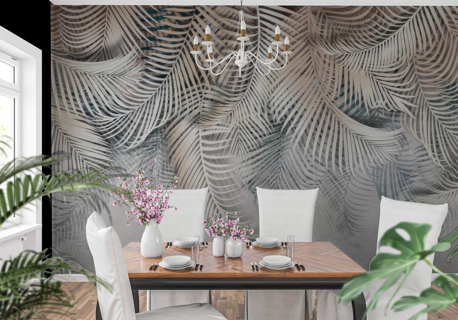 Fototapeta listy paprade sú svetlé a hnedé